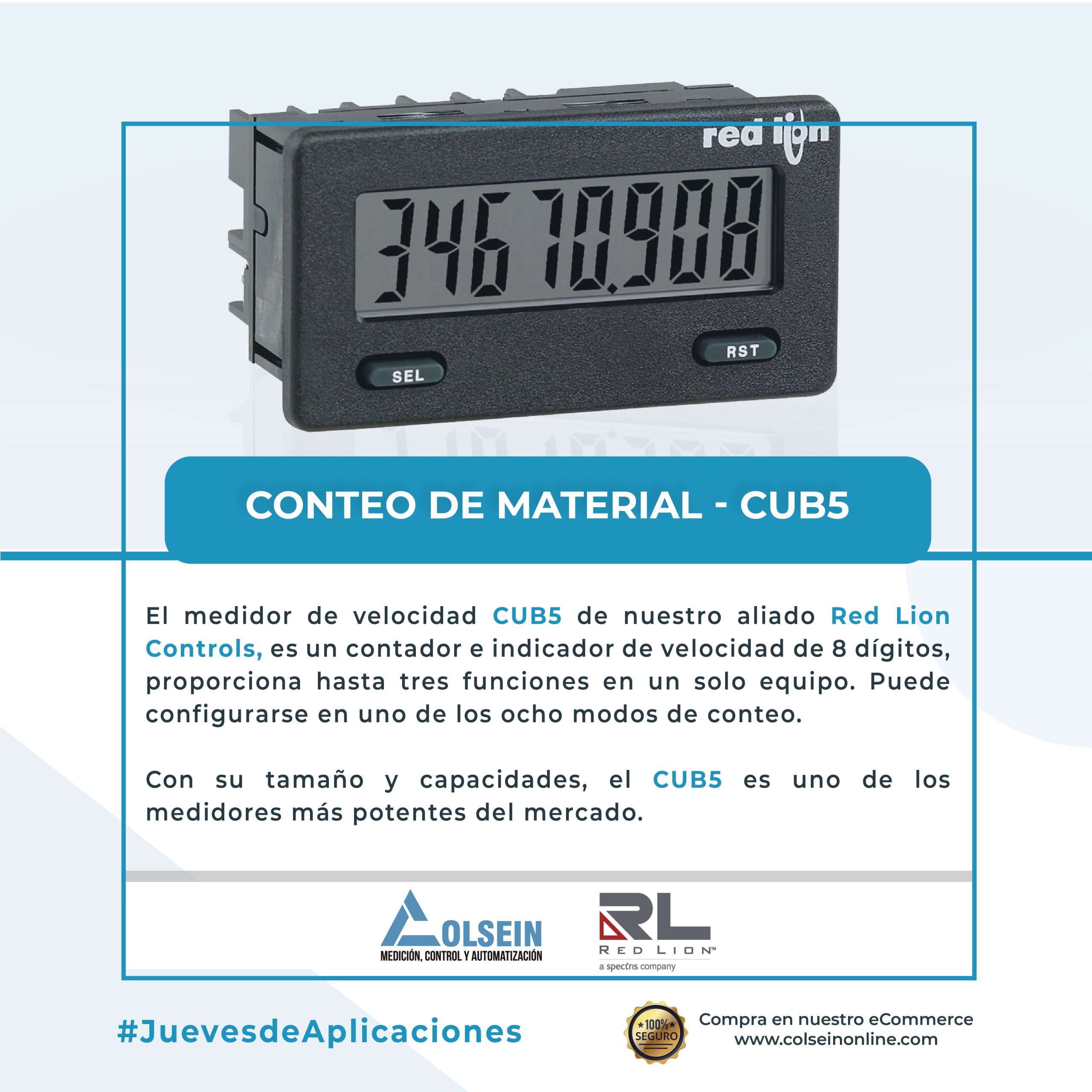 Contador y medidor de velocidad Red Lion CUB5 Colsein Online