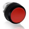 Cabeza de pulsador rojo  con embellecedor en plástico negro 22mm línea modular MP1-10R.